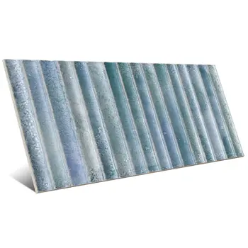 Incurve Fluted Light Blue 6x12 Glossy Ceramic Wall Structure Tile