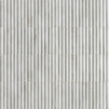 Incurve Fluted Mist White 6x12 Glossy Ceramic Wall Structure Tile