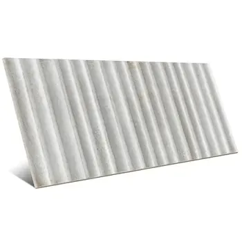 Incurve Fluted Mist White 6x12 Glossy Ceramic Wall Structure Tile