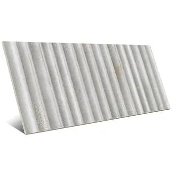 Incurve Fluted Mist White 6x12 Glossy Ceramic Wall Structure Tile
