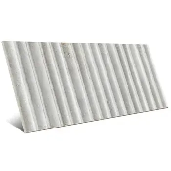 Incurve Fluted Mist White 6x12 Glossy Ceramic Wall Structure Tile