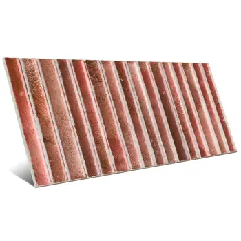 Incurve Fluted Red 6x12 Glossy Ceramic Wall Structure Tile
