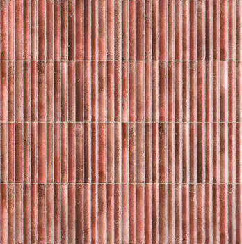 Incurve Fluted Red 6x12 Glossy Ceramic Wall Structure Tile