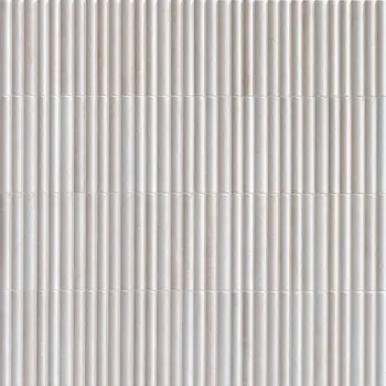 Incurve Fluted Linen White 6x12 Glossy Ceramic Wall Structure Tile