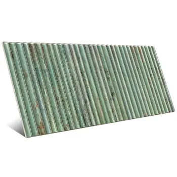 Incurve Fluted Teal 6x12 Glossy Ceramic Wall Structure Tile