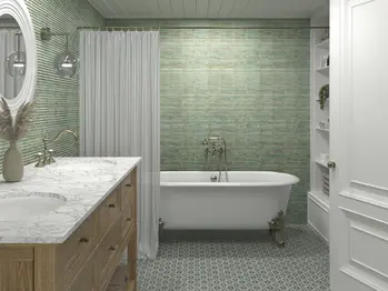 Incurve Fluted Teal 6x12 Glossy Ceramic Wall Structure Tile