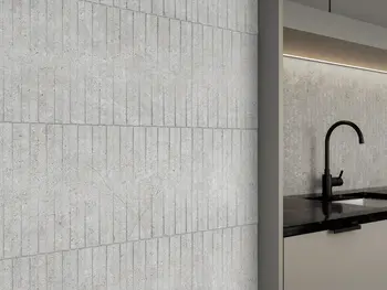 Nark White 12x36 Matte Ceramic Structure 2 Wall Tile