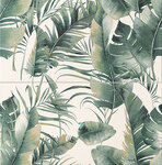 Sample - Burano Green Leaves 24x24 Matte 2-Elements Ceramic Wall Décor (Set of 2 tiles, 12 X 24 each)