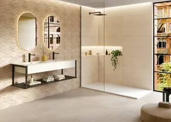 Sancio Beige 12x36 Matte Concrete Look Ceramic Wall Tile