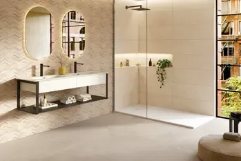 Sancio Beige 12x36 Matte Concrete Look Ceramic Structure 2 Wall Tile