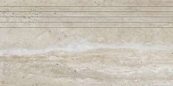 Travertino Beige 12x24 Matte Travertine Look Step Tread Porcelain Tile
