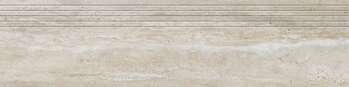 Travertino Beige 12x48 Matte Travertine Look Step Tread Porcelain Tile
