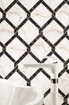 Veneto Black/White 14x14 Matte Structure Floor And Wall Mosaic