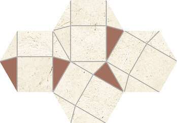 Sample - Ventura Ivory 8x12 Matte/Glimmer with Copper Metal Ceramic Wall Mosaics