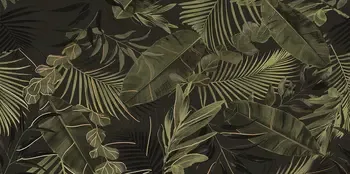 Verdura Elite Green/Gold Leaves 24x48 Matte/Glossy Porcelain Wall Décor Tile - Element 1