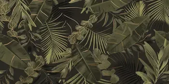 Verdura Elite Green/Gold Leaves 24x48 Matte/Glossy Porcelain Wall Décor Tile - Element 3