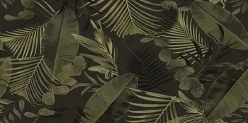 Verdura Elite Green/Gold Leaves 24x48 Matte/Glossy Porcelain Wall Décor Tile - Element 4