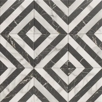 Versail Dark 8x8 Matte Porcelain Décor Tile 3