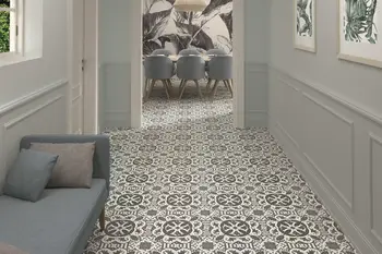 Versail  Warm Gray 8x8 Matte Porcelain Décor Tile 6