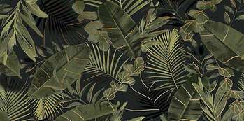 Zimba Beauty Garden Green 24x48 Gold Matte Glossy Porcelain Wall Décor Tile - Element 2 (COPY7693395)