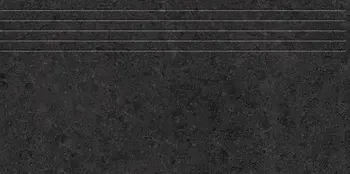 Zimba Black 12x24 Matte Stone Look Structure Step Tread Porcelain Tile
